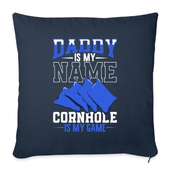 My name is Papa and my game is Cornhole - Sofa pillowcase 17,3'' x 17,3'' (45 x 45 cm) - navy - Front