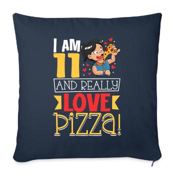 I'm 11 - Girl Pizza - Sofa pillowcase 17,3'' x 17,3'' (45 x 45 cm) - navy - Front