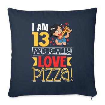 I'm 13 - Girls Pizza - Sofa pillowcase 17,3'' x 17,3'' (45 x 45 cm) - navy - Front