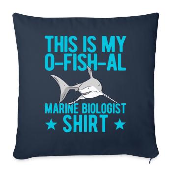 Drôle de biologiste marin Biologie marine - Housse de coussin décorative 45 x 45 cm - bleu marine - Devant