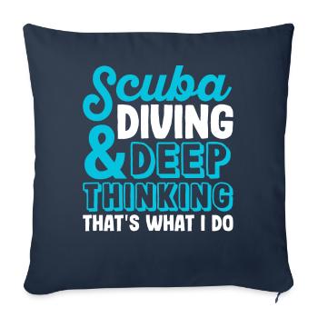 Funny diving marine biologist - Sofa pillowcase 17,3'' x 17,3'' (45 x 45 cm) - navy - Front