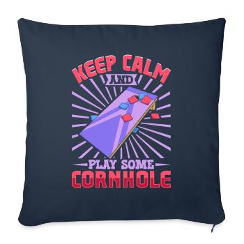 Keep Calm and play some Cornhole - Sofa pillowcase 17,3'' x 17,3'' (45 x 45 cm) - navy - Front