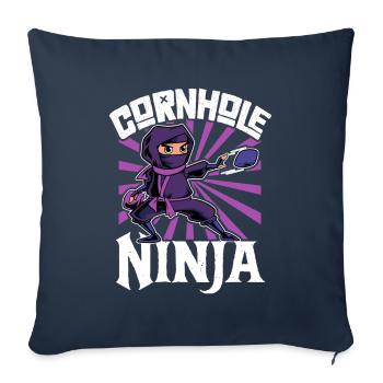Cornhole Ninja - Housse de coussin décorative 45 x 45 cm - bleu marine - Devant