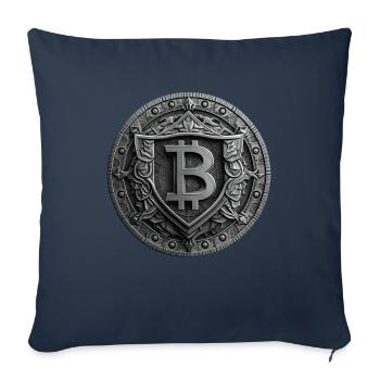 Bitcoin Design for BTC Fans - Sofa pillowcase 17,3'' x 17,3'' (45 x 45 cm) - navy - Front
