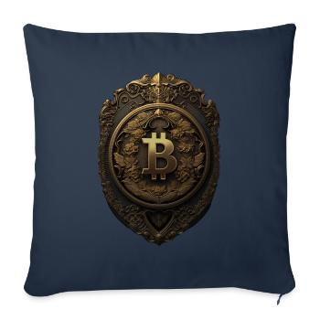 Bitcoin Design for BTC Fans - Sofa pillowcase 17,3'' x 17,3'' (45 x 45 cm) - navy - Front