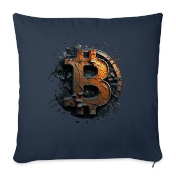 Bitcoin Design for BTC Fans - Sofa pillowcase 17,3'' x 17,3'' (45 x 45 cm) - navy - Front