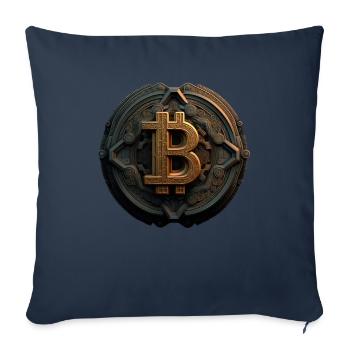 Bitcoin Design for BTC Fans - Sofa pillowcase 17,3'' x 17,3'' (45 x 45 cm) - navy - Front