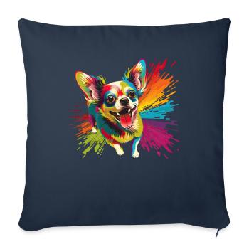 Hunde Cartoon Chihuahua Design für Hundeliebhaber - Sofakissenbezug 45 x 45 cm - Navy - Vorne