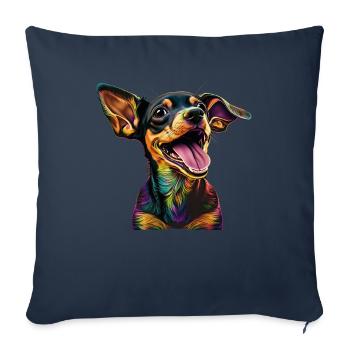 Hunde Cartoon Chihuahua Design für Hundeliebhaber - Sofakissenbezug 45 x 45 cm - Navy - Vorne