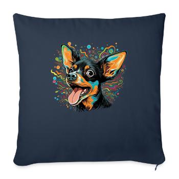 Hunde Cartoon Chihuahua Design für Hundeliebhaber - Sofakissenbezug 45 x 45 cm - Navy - Vorne