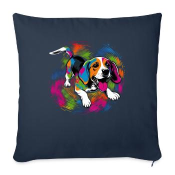 Dog Saying Beagle Design pour les amoureux des chiens - Housse de coussin décorative 45 x 45 cm - bleu marine - Devant