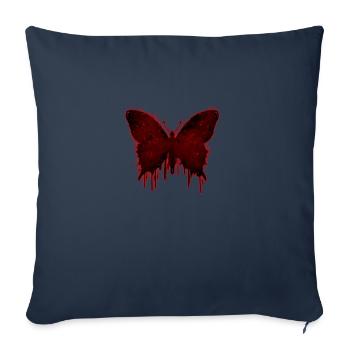 Goth finlandais Esthétique Gothique Papillon Drip Goth - Housse de coussin décorative 45 x 45 cm - bleu marine - Devant
