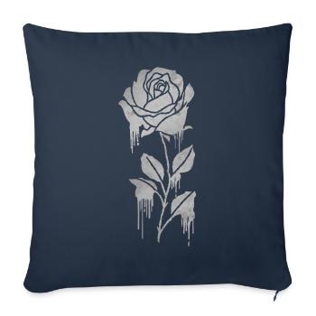 Goth finlandais Esthétique gothique Rose goutte à goutte Goth - Housse de coussin décorative 45 x 45 cm - bleu marine - Devant