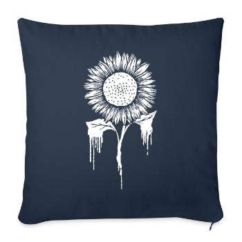 Finnish Goth Aesthetic Gothic Sunflower Drip Goth - Sofa pillowcase 17,3'' x 17,3'' (45 x 45 cm) - navy - Front
