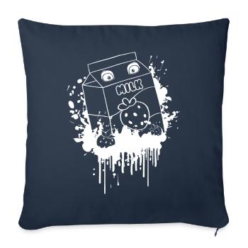 Goth finlandais Esthétique gothique Lait de fraise Goth - Housse de coussin décorative 45 x 45 cm - bleu marine - Devant