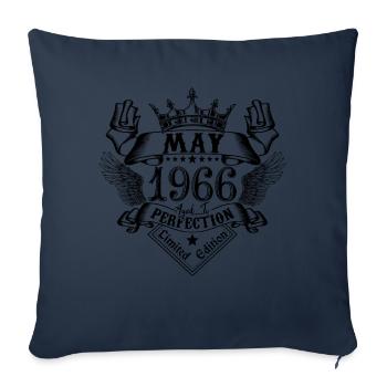 Vintage May 1966 May 1966 born in May - Sofa pillowcase 17,3'' x 17,3'' (45 x 45 cm) - navy - Front