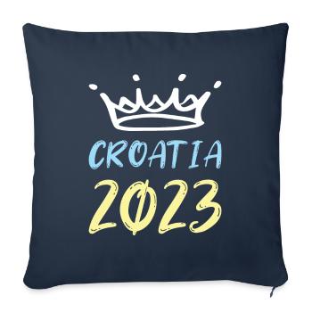 Croatia 2023 - Sofa pillowcase 17,3'' x 17,3'' (45 x 45 cm) - navy - Front