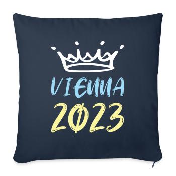 Vienne 2023 Vienne - Housse de coussin décorative 45 x 45 cm - bleu marine - Devant