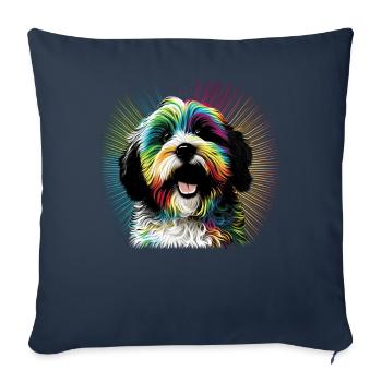 Dog saying Havanese design pour les amoureux des chiens - Housse de coussin décorative 45 x 45 cm - bleu marine - Devant