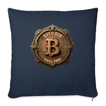 Bitcoin Design for BTC Fans - Sofa pillowcase 17,3'' x 17,3'' (45 x 45 cm) - navy - Front