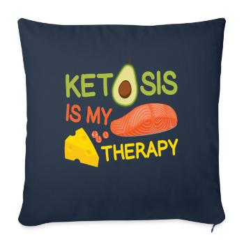 La cétose est ma thérapie Alimentation saine - Housse de coussin décorative 45 x 45 cm - bleu marine - Devant