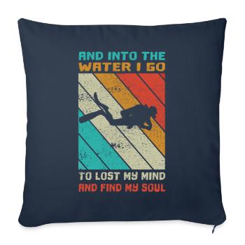 Scuba Diving - Tank Diver Saying - Sofa pillowcase 17,3'' x 17,3'' (45 x 45 cm) - navy - Front