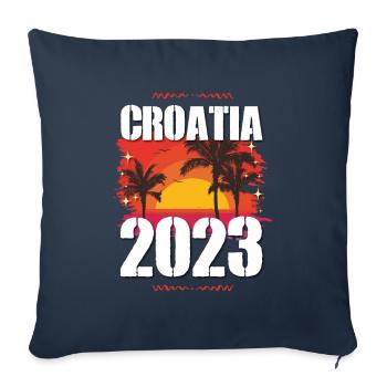 Croatia 2023 - Sofa pillowcase 17,3'' x 17,3'' (45 x 45 cm) - navy - Front
