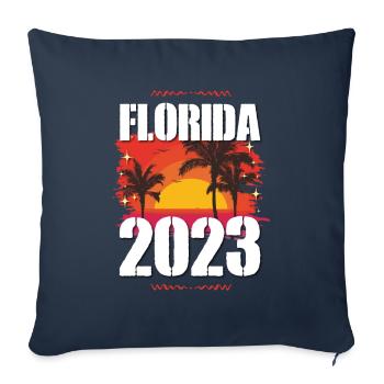 Floride 2023 - Housse de coussin décorative 45 x 45 cm - bleu marine - Devant