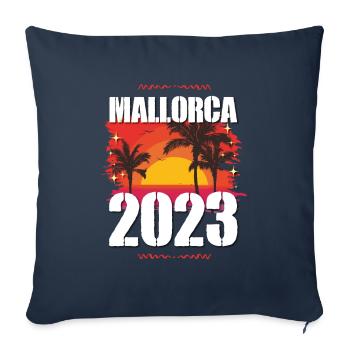 Majorque 2023 - Housse de coussin décorative 45 x 45 cm - bleu marine - Devant