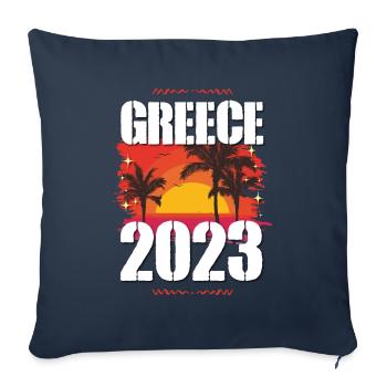 Greece 2023 - Sofa pillowcase 17,3'' x 17,3'' (45 x 45 cm) - navy - Front