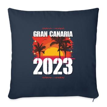 Grande Canarie 2023 (Garantie du prix le plus bas) - Housse de coussin décorative 45 x 45 cm - bleu marine - Devant