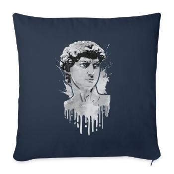 Finnish Goth Aesthetic Gothic David Statue Drip - Sofa pillowcase 17,3'' x 17,3'' (45 x 45 cm) - navy - Front