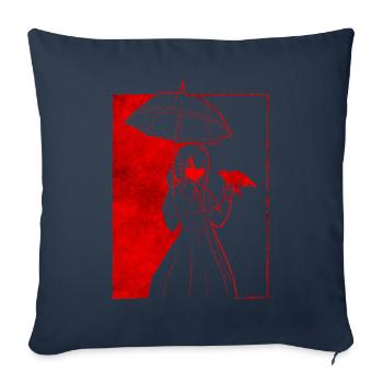 Finlandais Goth Esthétique Gothique Anime Fille Goth - Housse de coussin décorative 45 x 45 cm - bleu marine - Devant