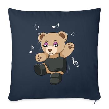 Goth finlandais Esthétique gothique Ours Goth - Housse de coussin décorative 45 x 45 cm - bleu marine - Devant