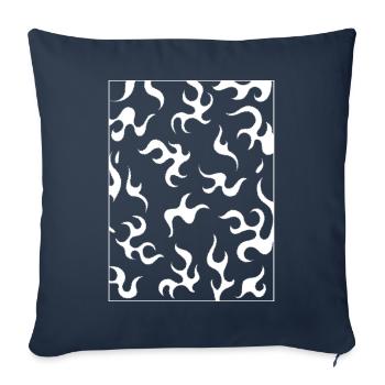 Goth finlandais Esthétique Gothique Flammes Feu Goth - Housse de coussin décorative 45 x 45 cm - bleu marine - Devant