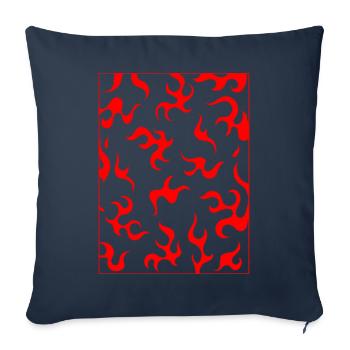 Finlandais Goth Esthétique Gothique Flammes de feu Goth - Housse de coussin décorative 45 x 45 cm - bleu marine - Devant