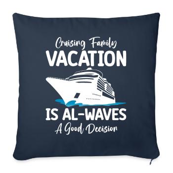 Fun Cruise Family Holiday Cruise Ship - Sofa pillowcase 17,3'' x 17,3'' (45 x 45 cm) - navy - Front