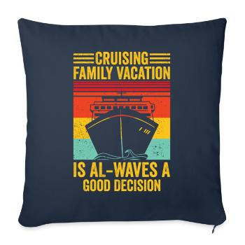 Fun Cruise Family Holiday Cruise Ship - Sofa pillowcase 17,3'' x 17,3'' (45 x 45 cm) - navy - Front