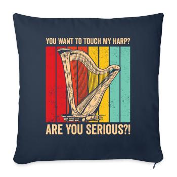 Harpist Harpist Retro - Sofa pillowcase 17,3'' x 17,3'' (45 x 45 cm) - navy - Front