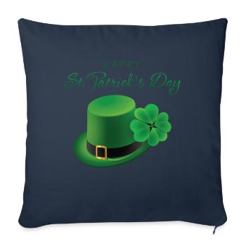 Bonne Saint-Patrick Irlande Hat - Housse de coussin décorative 45 x 45 cm - bleu marine - Devant