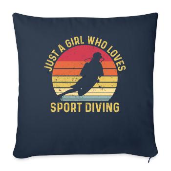 Seulement une fille qui aime la plongée sous-marine Sports - Housse de coussin décorative 45 x 45 cm - bleu marine - Devant