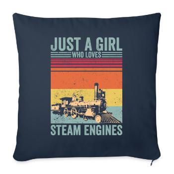 Just A Girl Who Loves Steam Engines Locomotive - Sofa pillowcase 17,3'' x 17,3'' (45 x 45 cm) - navy - Front