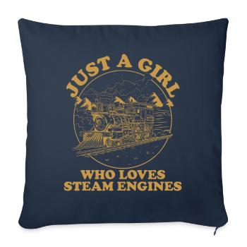 Just A Girl Who Loves Steam Engines Locomotive - Sofa pillowcase 17,3'' x 17,3'' (45 x 45 cm) - navy - Front