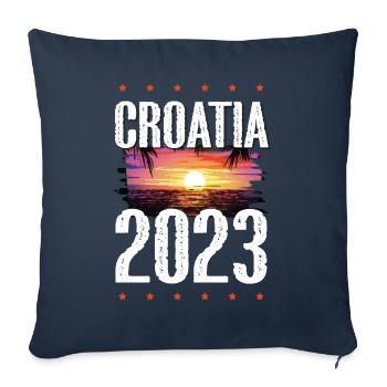 Croatia 2023 - Sofa pillowcase 17,3'' x 17,3'' (45 x 45 cm) - navy - Front