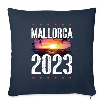 Majorque 2023 - Housse de coussin décorative 45 x 45 cm - bleu marine - Devant