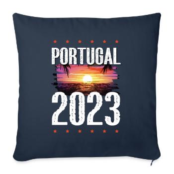 Portugal 2023 - Housse de coussin décorative 45 x 45 cm - bleu marine - Devant
