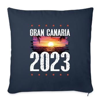Grande Canarie 2023 (Garantie du prix le plus bas) - Housse de coussin décorative 45 x 45 cm - bleu marine - Devant