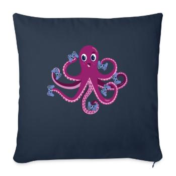 Octopus Gamer Kids Octopus - Sofa pillowcase 17,3'' x 17,3'' (45 x 45 cm) - navy - Front