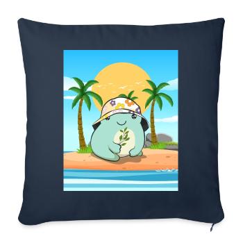 Coconut Girl Aesthetic Kawaii Frog Summer Beach - Sofa pillowcase 17,3'' x 17,3'' (45 x 45 cm) - navy - Front