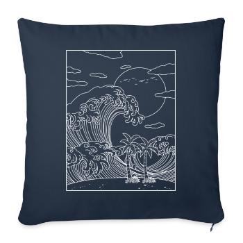 Coconut Girl Aesthetic Kanagawa Wave Summer Beach - Sofa pillowcase 17,3'' x 17,3'' (45 x 45 cm) - navy - Front